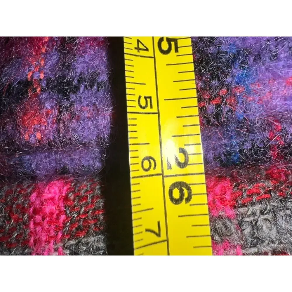 VTG 70s Albert Capraro Mohair Plaid Skirt Suit Crop Jacket Set NWOT XS 0 2